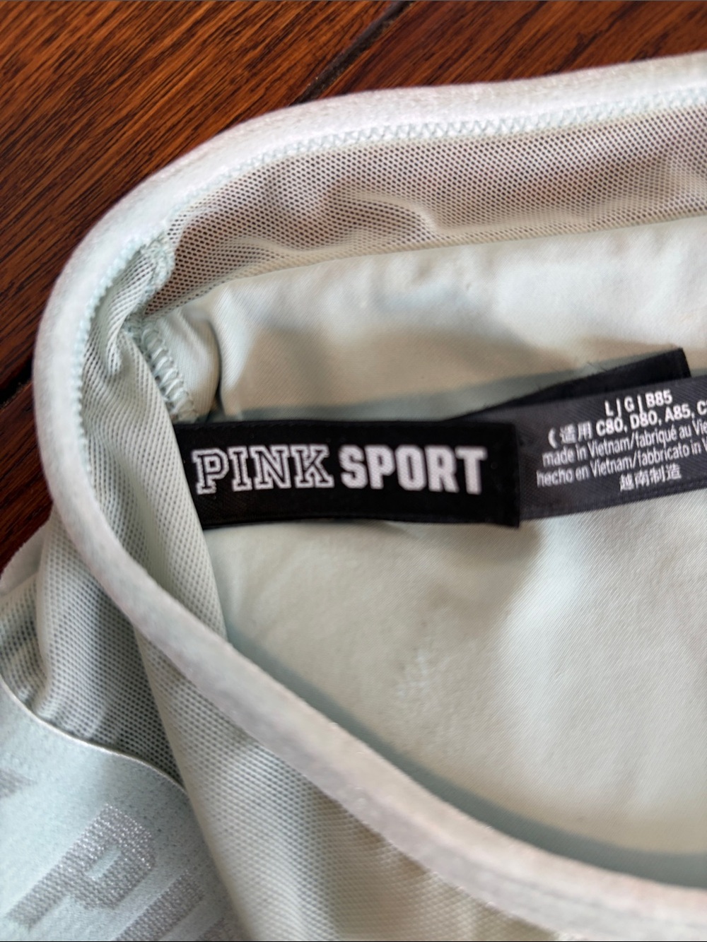 PINK Victoria's Secret Mint Green Velour Velvet mesh Bralette Racerback large - Picture 5 of 7